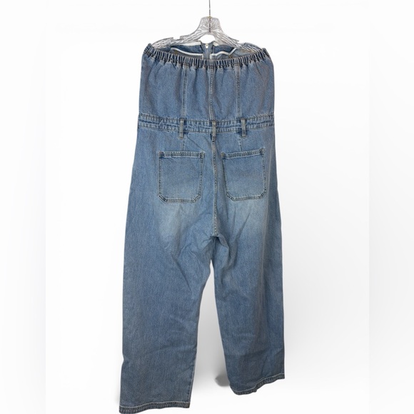 Women’s BAYEAS Annesa Denim Wide Leg Strapless Jumpsuit size 32 Color Dreaming - Picture 3 of 4